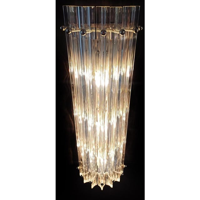 Vintage Murano Wall Sconce Iridescent Triedri Glass, Murano, 1890s, Set of 2 For Sale - Image 12 of 16