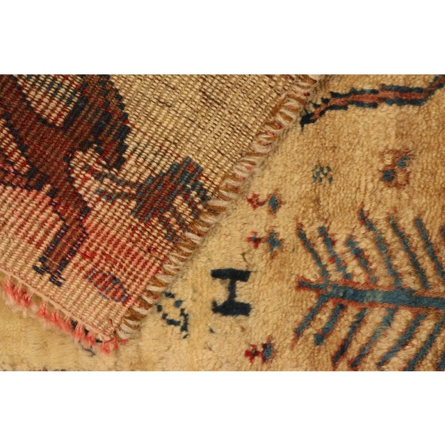 1950s Vintage Gabbeh Tribal Runner in Beige-Brown and Blue Deer Pictorial For Sale In New York - Image 6 of 7