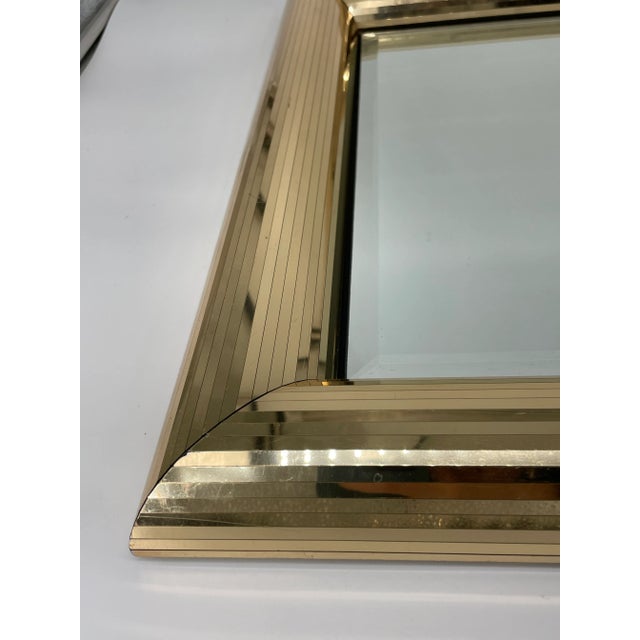 Square Frame Golden Mirror in the Style of Jon Gilmore For Sale - Image 10 of 11