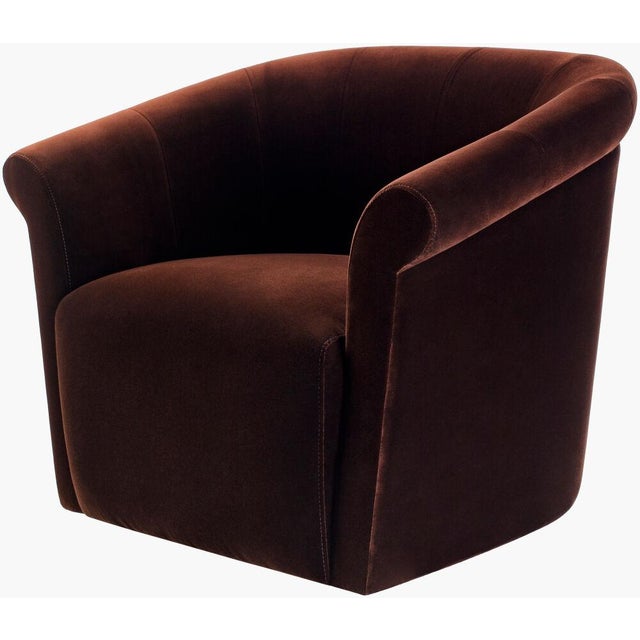 Contemporary Trumpet Swivel Chair Dark Brown For Sale - Image 3 of 3