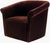 Contemporary Trumpet Swivel Chair Dark Brown For Sale - Image 3 of 3