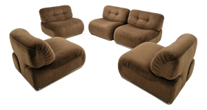 Vintage Italian Lounge Chairs by Euromobili, 1970s, Set of 5