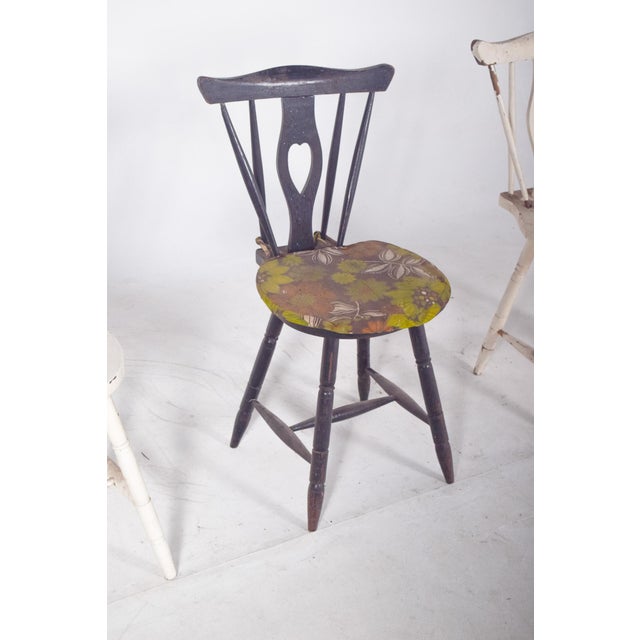 1950s Portuguese Three Chairs with Codtail Backs, Set of 3 For Sale - Image 5 of 10