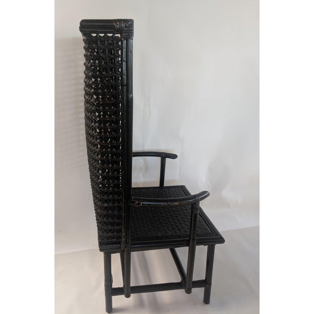 Vintage Rattan and Wicker High Back Porters Chair Chairish