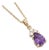 Amethyst & Cz Dainty Pendant - Pear Cut Style Minimalist Stacking Pendant for Woman For Sale