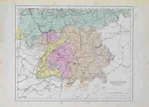 South Germany Map, 1872