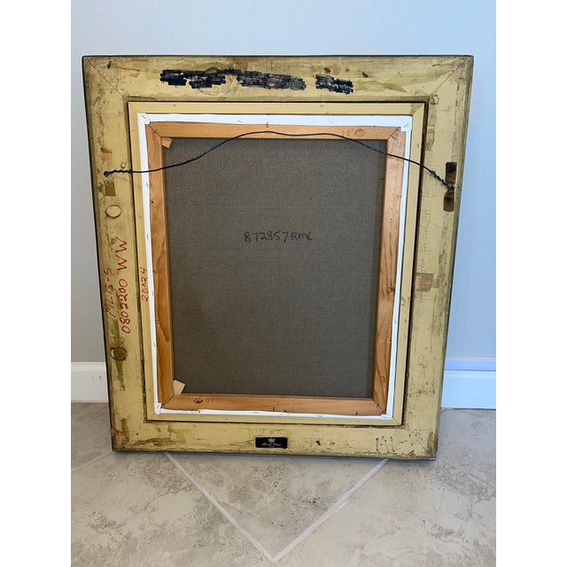 Large Vintage Floral Oil Painting on Canvas Signed by Artist Alex With Ornate Gilded Frame For Sale - Image 4 of 11