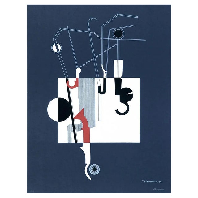 Mario Persico, Chart, Lithograph, 1970 For Sale