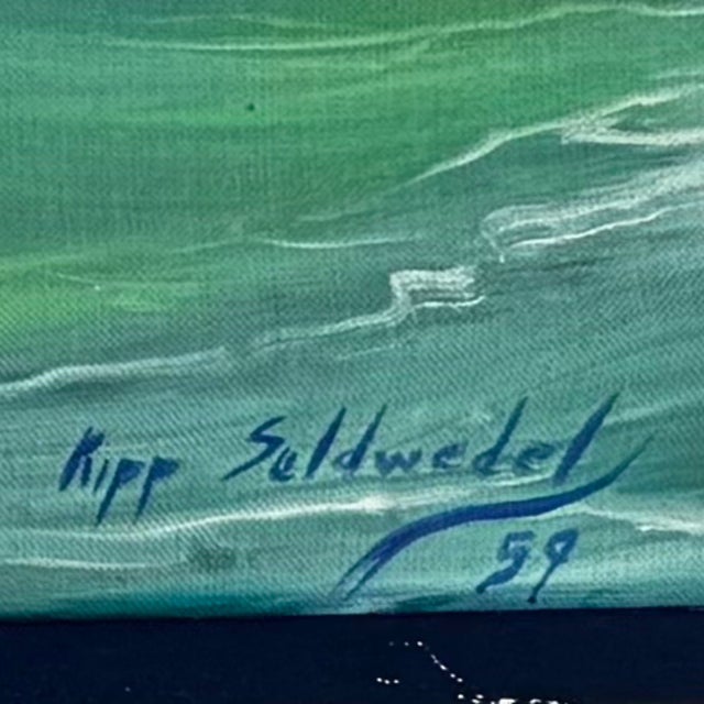 Kipp Soldwedel “Schooner at Sea” 1959 Nautical Oil on Canvas For Sale - Image 4 of 4