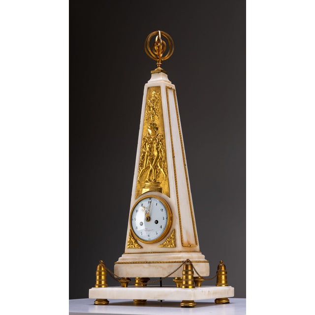 Louis XVI Obelisk Clock from Roque, Paris, France, 1780 For Sale - Image 5 of 12