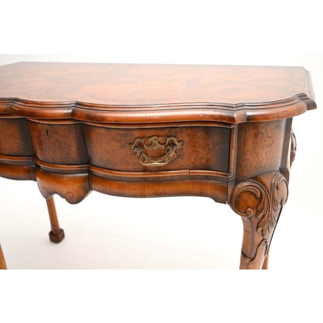 Antique Burr Walnut Console Table by Beresford and Hicks, 1920 For Sale - Image 10 of 11