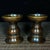 Metal Pair of Vintage Brass Candlesticks - Asian Altar Candle Holders For Sale - Image 7 of 9