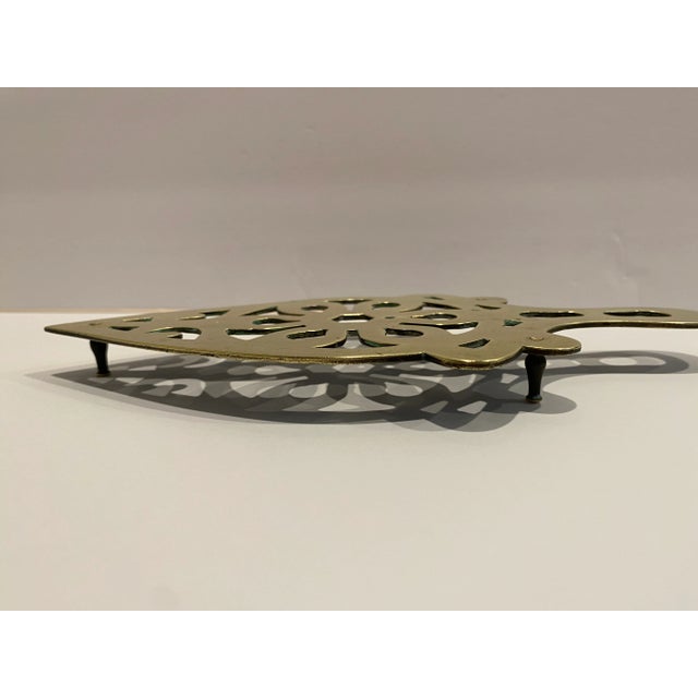 Antique Pierced Brass Trivet For Sale - Image 6 of 9