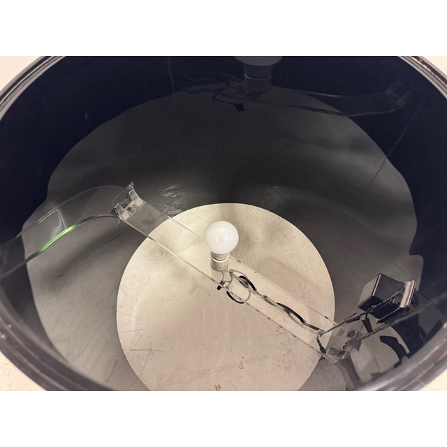 Illuminated Acrylic Drum Table by Karl Springer, 1980s For Sale - Image 11 of 12