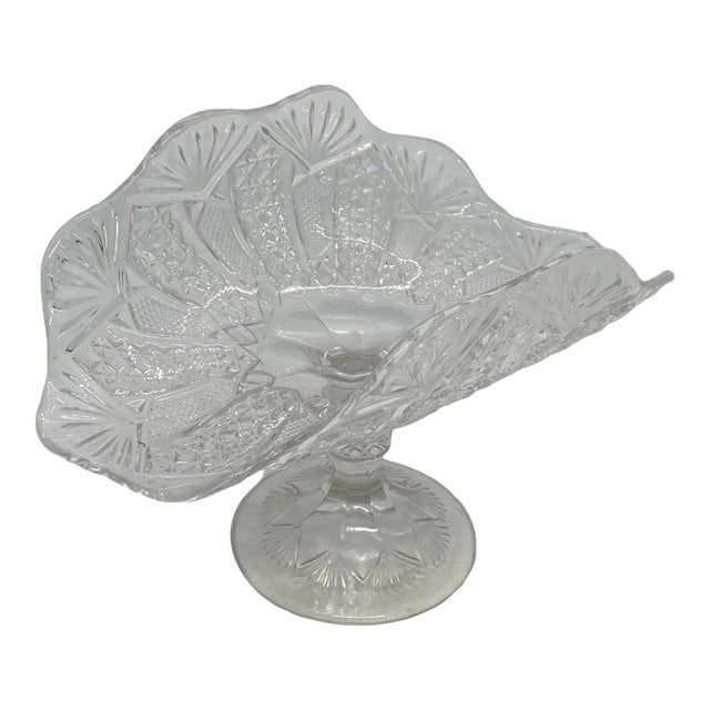 Late 19th Century American Pattern Pressed Glass Footed Banana Stand For Sale