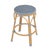 Blue Tobias 24.5 in. Seat Height Outdoor Rattan and Metal Backless Counter Stool, Baby Blue/ Natural Rattan Frame For Sale - Image 8 of 8