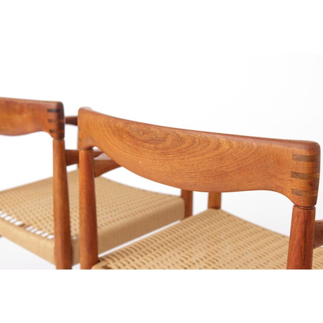 Wood Danish Armchairs in Teak and Paper Cord by H.W. Klein for Bramin, 1960s, Set of 2 For Sale - Image 7 of 12