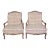 Pair Louis XV Style Carved Wood Armchairs With Plaid Upholstery For Sale