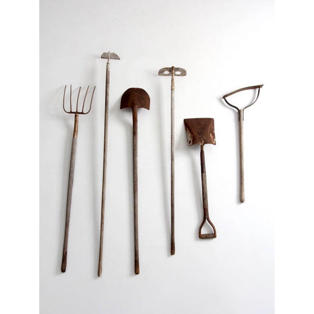 Brown Early 20th Century Primitive Garden Tool Collection For Sale - Image 8 of 16