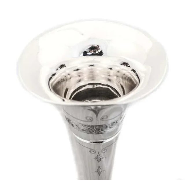 1910s Sterling Silver Trumpet Vase For Sale - Image 5 of 7
