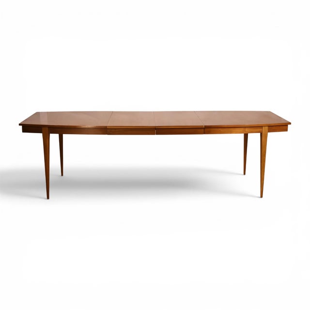 Brown Young Manufacturing Vintage Mid Century Modern Walnut Dining Table and 2 Leafs C. 1960s For Sale - Image 8 of 8