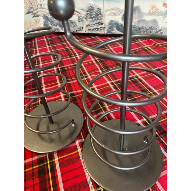 1970s Minimalist Metal Spiral Lamps - a Pair For Sale - Image 4 of 7