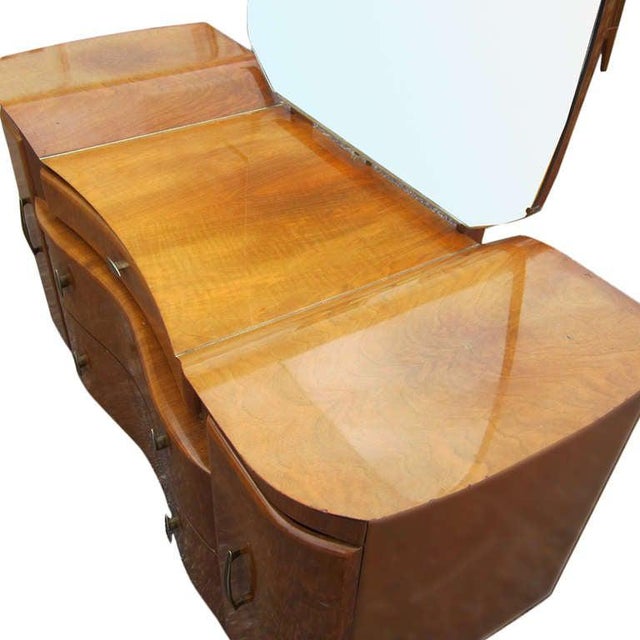 Beautility Art Deco Mahogany Vanity Dresser With Mirror For Sale - Image 4 of 5