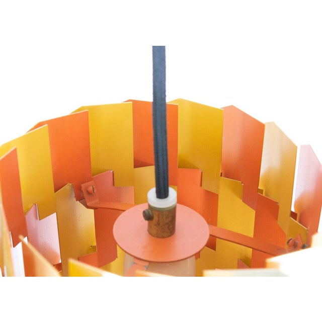 Gold and Orange Facet Pendant by Louis Weisdorf for Lyfa, 1960s For Sale - Image 6 of 9