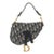 Navy Oblique Canvas Mini Saddle Bag For Sale