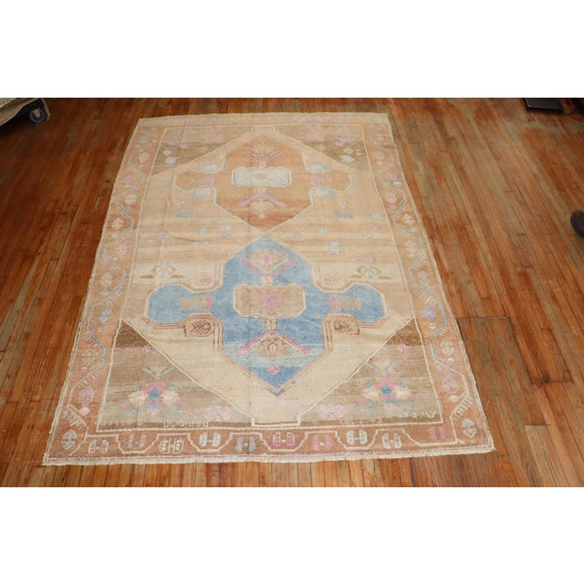 Vintage Zabihi Collection Geometric Turkish Room Size Rug - 7' x 9'7" For Sale - Image 9 of 9