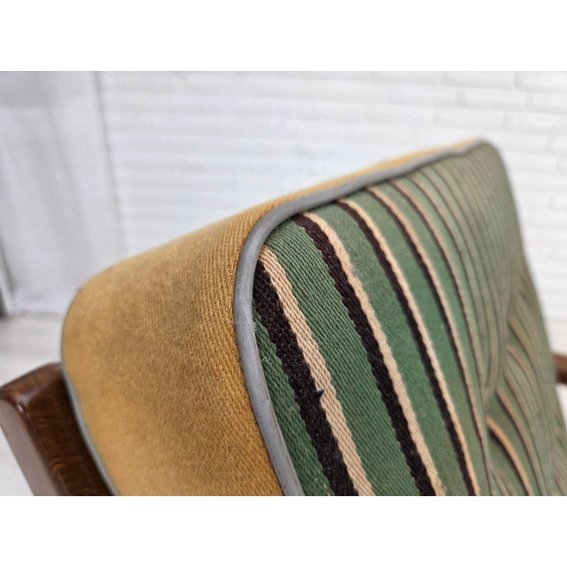Danish Armchair in Furniture Wool and Beech Wood, 1960s For Sale - Image 4 of 18