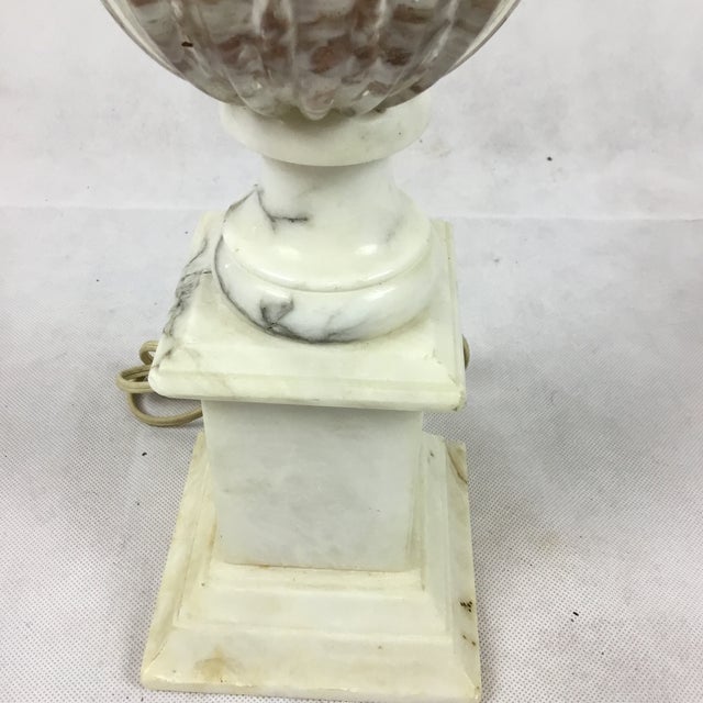 Mid-Century Modern Mid Century NeoClassical Murano and Alabaster Lamp For Sale - Image 3 of 8