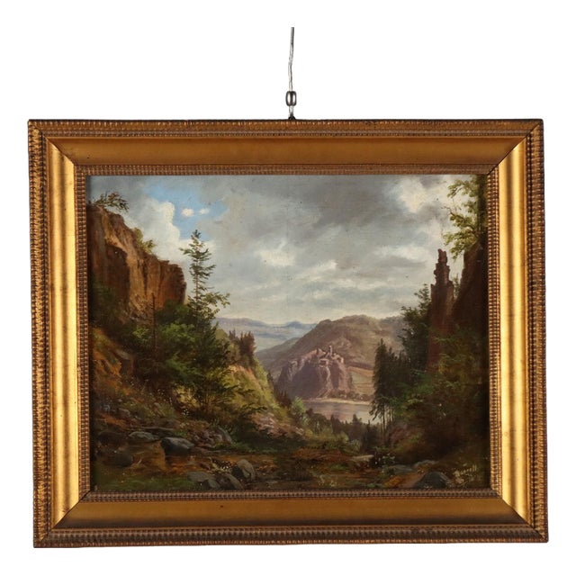 Ernst Gustav Doerell, Landscape, Oil on Canvas, Framed For Sale