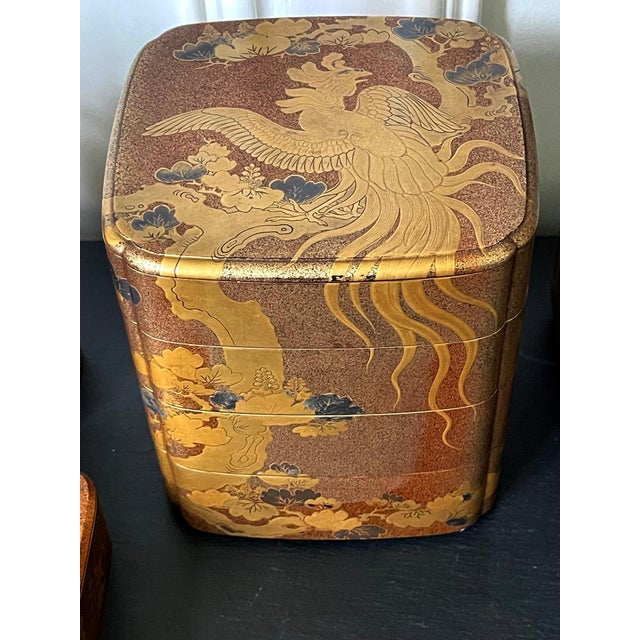Japanese Maki-e Lacquerware Portable Picnic Set Sagejubako For Sale - Image 18 of 18