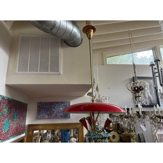 Italian Modern Enamel and Brass Pendant For Sale - Image 13 of 14