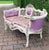 French 1970s French Louis XVI Pastel Beech Settee - 1 Pc For Sale - Image 3 of 12