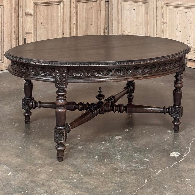 Late 19th Century 19th Century French Louis XVI Oval Coffee Table For Sale - Image 5 of 12
