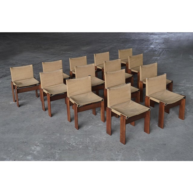 Molteni Canvas Monk Chairs by Afra & Tobia Scarpa for Molteni, Italy, 1970s, Set of 14 For Sale - Image 4 of 12
