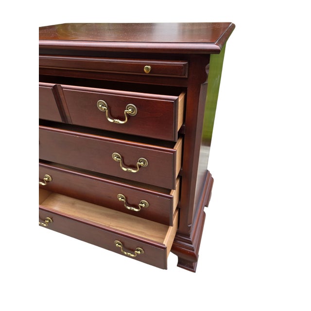 Chippendale 1990s Thomasville Collectors Cherry Bachelors Chest Nightstand Chippendale Tray A For Sale - Image 3 of 12
