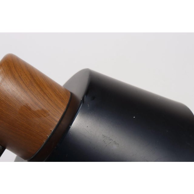 Vintage Faux Wood and Black Metal Adjustable Gooseneck Task / Desk / Table Lamp For Sale - Image 16 of 18