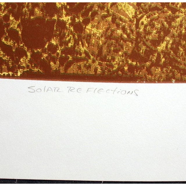Abstract Norbert Irvine "Solar Reflections" Hand Signed Numbered Vintage Serigraph Art Print For Sale - Image 4 of 6