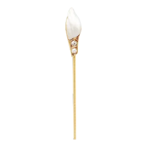 Vintage 14k Gold, Blister Pearl, & Diamond Stickpin