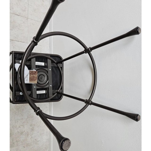 Gray 1990s Ethan Allen Biscayne Swivel Counter Bar Stool Wrought Iron For Sale - Image 8 of 14