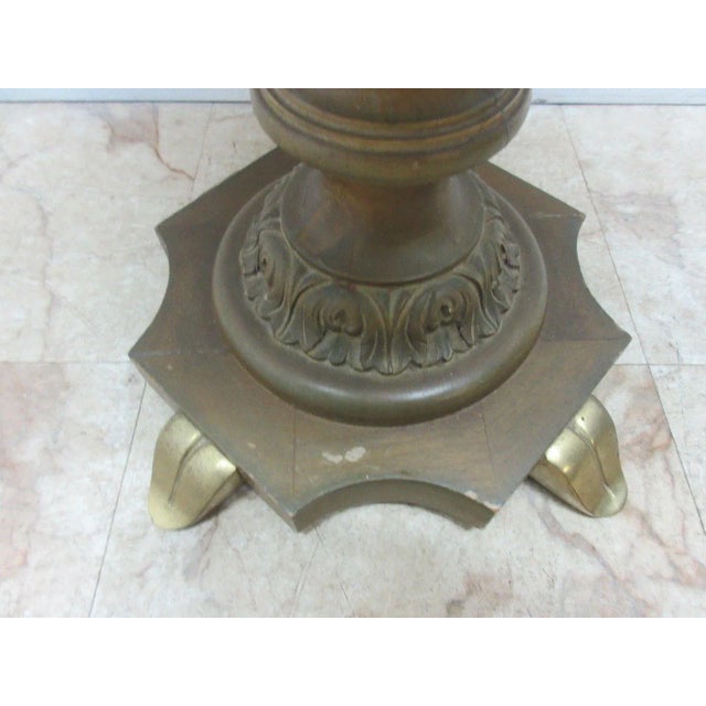 Vintage Brass Faux Paint Marble French Regency Side Table For Sale In Philadelphia - Image 6 of 11