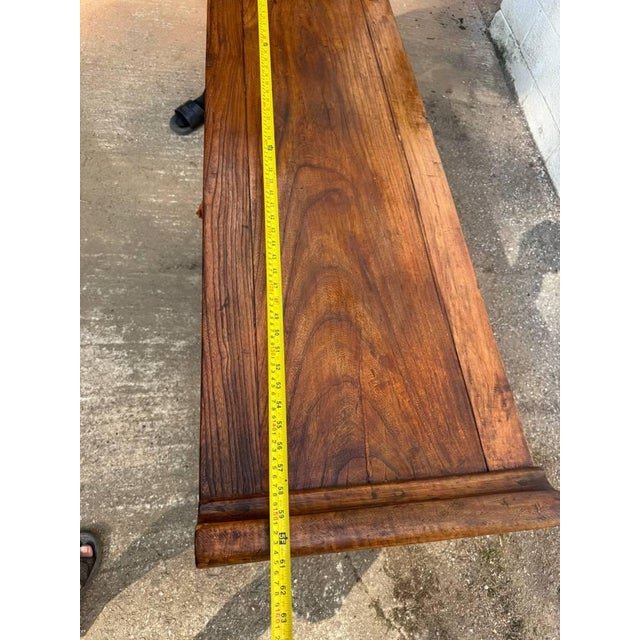 Antique Chinoiserie Style Elm Wood Carved Butterfly Altar Sideboard. For Sale - Image 12 of 18