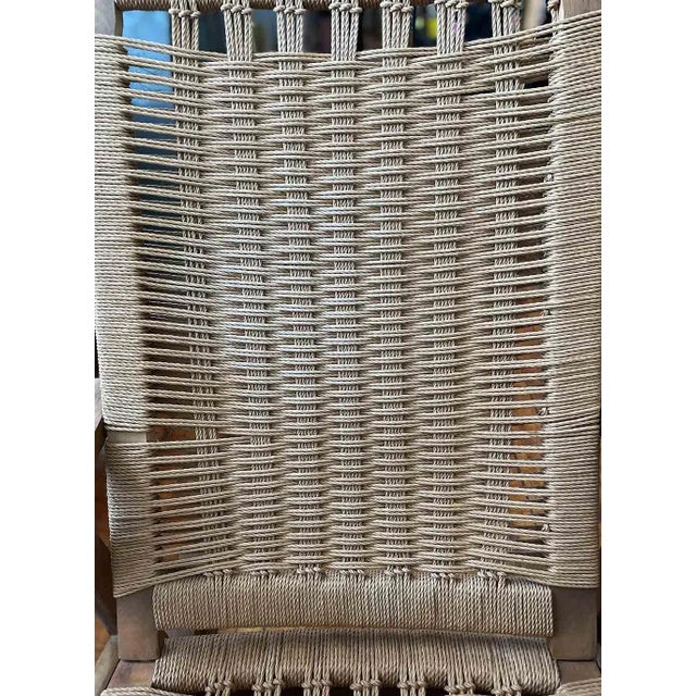 Mid 20th Century Mid Century Danish Modern Style Wood and Jute Rocking