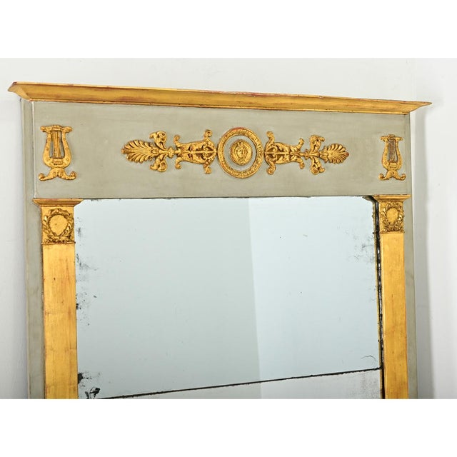 French 19th Century Empire Trumeau Mirror For Sale - Image 10 of 13