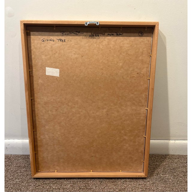 Giving Tree Mixed Media on Paper by Ellen Reinkraut, Framed For Sale - Image 4 of 6