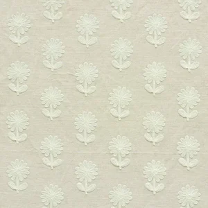 Schumacher Paley Embroidery Fabric in Natural