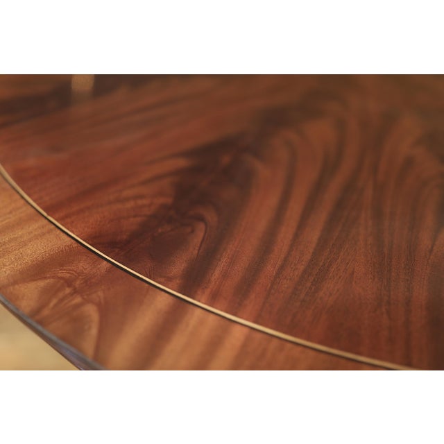 54" Round to 90" Oval Flame Mahogany Dining Table With Two Leaves, Seats 4 to 8 People, an Ap Exclusive by AntiquePurveyor For Sale - Image 10 of 17